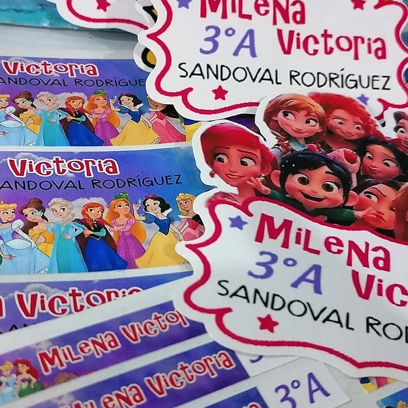 Etiquetas Escolares personalizadas diseños unicos en Cancún y Playa del Carmen