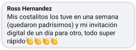 Opinión de Ross Hernández sobre la rapidez y calidad en la entrega de productos personalizados de LemonLink Creaciones en Cancún y Playa del Carmen