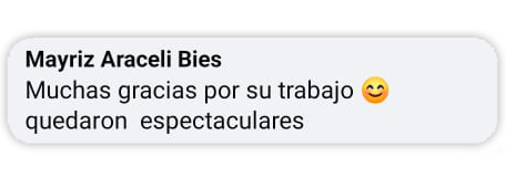 Opinion de Matriz Araceli Bies encantada con la calidad personalizados de LemonLink Creaciones en Cancún y Playa del Carmen