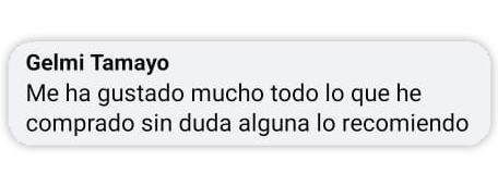 Opinion y recomendación de Gelmi Tamayo de lo mucho que le ha gustado todo lo que ha comprado de LemonLink Creaciones en Cancún y Playa del Carmen